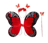 NYSBH - Costume da fata per adulti e bambini, con ali di farfalla, tutù a punta, fascia per capelli, bacchetta magica