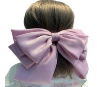 NYSBH Fashion Pink Big Bow Hairpin Donna Archi Accessori per Capelli Lungo Nastro Clip di Capelli Dolci Quattro strati Satin Chiffon Bow
