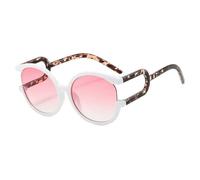 NYSBH Occhiali da sole da donna alla moda scava fuori mezza montatura parasole specchio vintage sfumato sfumature di colore, bianco