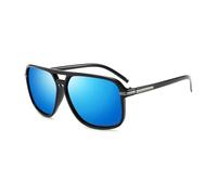 NYSBH Occhiali da sole da uomo fotocromatici per visione notturna che cambiano colore transizione giallo occhiali da sole grandi occhiali polarizzati oversize, 6 Nero Lucido Blu