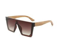 NYSBH Occhiali da sole in legno senza montatura unisex quadrati oversize in bambù retrò alla moda occhiali da sole, Rosso