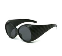 NYSBH Rotondo Steampunk Occhiali Da Sole Donne Uomini Oversize Punk Occhiali Da Sole Per Le Signore Vintage Eyewear Shades Goggle, C1 Nero Grigio