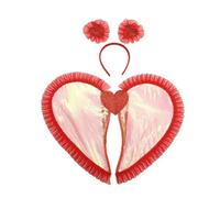 NYSBH - Set di fasce per capelli con ali d'amore, ideali per feste, feste di compleanno, San Valentino, matrimoni, compleanni