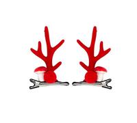 NYSDM Accessori per capelli di Natale con corna di peluche rosso con campane orecchie di cervo carino forcina copricapo per le donne