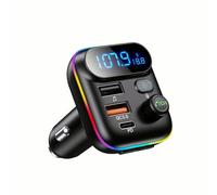 NYSDM Adattatore Auto, trasmettitore Radio FM Wireless, Lettore Musicale MP3 Wireless 5.0 QC3.0 + PD, caricabatteria per Auto USB da 20 W, LED a 7 Colori