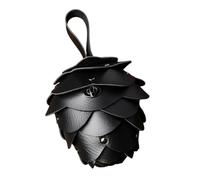 NYSDM borsa a forma di pigna vintage donna PU fragola metallo borchiato portamonete rossetto cosmetici cuffie borsa portaoggetti, Stile 1 Nero_a