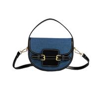 NYSDM - Borsa a tracolla da donna, alla moda, stile retrò, casual, versatile, Jeans Neri