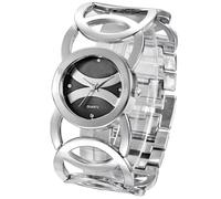 NYSDM Donne Grande Marca Originale Orologi Delle Signore Casual Dorato Di Lusso Quarzo Bracciali Orologio, Argento nero