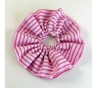NYSDM - Elastici per capelli con volant, a righe, rosa, per donne e ragazze, dolce e romantico, con coda di cavallo
