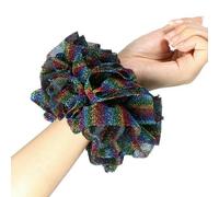 NYSDM - Elastici per capelli giganti, grandi intestini grandi, elastici in gomma glitterata, per coda di cavallo e hijab volumizzante