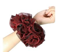 NYSDM - Elastici per capelli giganti, grandi intestini grandi, elastici in gomma glitterata, per coda di cavallo e hijab volumizzante