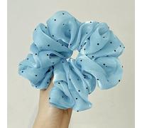 NYSDM - Elastico per capelli alla moda, oversize, a pois, da donna, in chiffon, estiva, per coda di cavallo