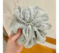 NYSDM - Elastico per capelli alla moda, oversize, a pois, da donna, in chiffon, estiva, per coda di cavallo