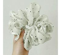 NYSDM - Elastico per capelli alla moda, oversize, a pois, da donna, in chiffon, estiva, per coda di cavallo