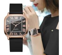 NYSDM Fashion Square Donne Orologio al Quarzo Casual Silicone Band Roma Dial Ladies Orologio da polso per le Ragazze Orologio Reloj Mujer, Blu