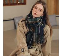 NYSDM Moda Donna Stile Scozzese Tartan Sciarpa Calda Plaid Morbido Lungo Scialle Avvolgente Natale San Valentino Fidanzata Moglie Mamma