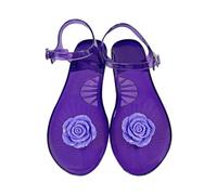 NYSDM - Sandali da donna in PVC trasparente, infradito piatti da donna, estivi, alla moda, antiscivolo, con fibbia e cinturino da spiaggia, A16, 39 EU