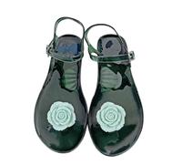 NYSDM - Sandali da donna in PVC trasparente, infradito piatti da donna, estivi, alla moda, antiscivolo, con fibbia e cinturino da spiaggia, A18, 39 EU