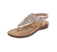 NYSDM scarpe estive donna bohemia spiaggia infradito morbidi sandali piatti donna casual confortevole plus size zeppa sandali, A77., 38 EU