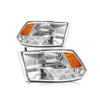 NYSGMVBDOFH Faro principale Gruppo Fari Compatibile Con Per Dodge 2009-2018 Per Ram 1500 10-18 Per Ram 2500 3500 Faro Di Ricambio Blocchi fari anteriori auto(Chrome Amber)