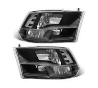 NYSGMVBDOFH Faro principale Gruppo Fari Compatibile Con Per Dodge 2009-2018 Per Ram 1500 10-18 Per Ram 2500 3500 Faro Di Ricambio Blocchi fari anteriori auto(Black clear)