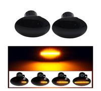 NYSQOFMB Indicatori direzione dinamici Luce di direzione laterale dinamica a LED per auto per Fiat per 500 dal 2007 in poi(Dynamic Smoked)