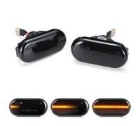 NYSQOFMB Indicatori direzione dinamici Per Nissan 350Z Per Micra Per Navara Per Note Luci posizione laterali a LED Indicatori direzione Luci dinamiche color ambra(Smoked Dynamic Amber)
