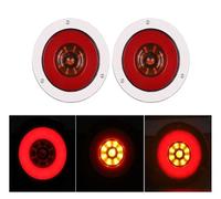 NYSQOFMB Luce Stop Fanale Posteriore Rotondo Fuoristrada 4 Pollici A LED Fanale Posteriore Paraurti Posteriore Luci Ingombro Laterali Camioncino Per Jeep Rimorchio 12/24V(4x A Red Yellow)