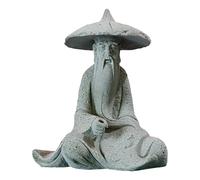 NYSUZHOUJI Mini pescatore statua acquario seduta figurina zen arenaria o ornamento vintage (L)