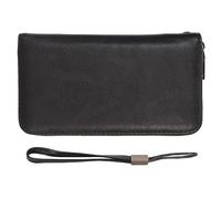NYSUZHOUJI Porta carte di credito in pelle PU chiusura con cerniera di grande capacità portatile leggero per i viaggi (Nerone)