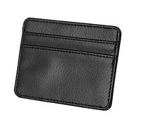 NYSUZHOUJI Porta carte Pratico scomparto per foto Porta carte Ultra sottile in pelle minimalista minimalista (Nerone)