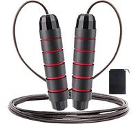 Nytlivet - Corda per saltare Jump Rope di lunghezza regolabile, corda per saltare con manici antiscivolo, salto per bambini, adulti, donne, uomini, fitness e allenamento all'aperto (rosso, 1)