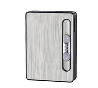 NYTLPHQ Portasigarette Automatico Multifunzione Tre in Uno, con Accendino Ricaricabile e Lampada for 10 Sigarette, Accendino Antivento, Accendino butano, Accendino Portatile, Regalo Uomo (Color : C)