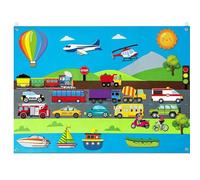 Nyutcwe Felt Board per Toddlers City Tema Wool Felt Board Story ambientato con Auto, Aerei, Navi e più Portatili interattive per i Giocattoli educativi dei Bambini