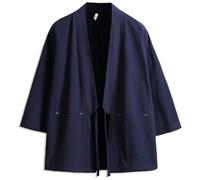 Nyutcwe Giacca kimono cotone cardigan uomini leggero casual kimono top navy giapponese a sette maniche haori apri