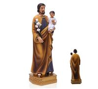 Nyutcwe Statue di St Joseph, regali religiosi da 8 pollici con bambino, regali per la giornata di padri di lunga durata per l'interno, giorno di decorazioni per la casa