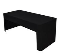 Nyutcwe Tavolo tavolo rettangolo 4x2ft tovaglia aderente nera liscia per conferenza, ricevimento, festa e altro tovaglie