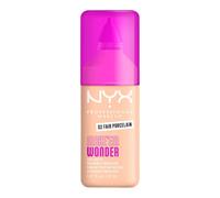 NYX Professional Makeup Fondotinta Soft Matte, Coprenza Modulabile, Tenuta Fino a 24H, Formula Arricchita con Acido Ialuronico, Guaranà e Vitamina C, Make Em Wonder Foundation, Fair Porcelain, 30 ml