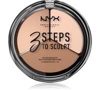 NYX Professional Makeup Palette Sculpting 3 Steps to Sculpt, Palette Contouring, Illuminante e Blush, Fair, Confezione da 1