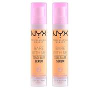 NYX Professional Makeup Bare With Me Siero Correttore Viso e Corpo 2in1 Idratante con Centella Asiatica e Tè Verde per Pelle Secca Occhiaie e Rossori Tonalità 05 Golden - 2 Flaconi da 9,6ml
