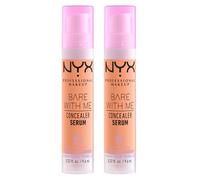 NYX Professional Makeup Bare With Me Siero Correttore Viso e Corpo 2in1 Idratante con Centella Asiatica e Tè Verde per Pelle Secca Occhiaie e Rossori Tonalità 05.7 Light Tan - 2 Flaconi da 9,6ml