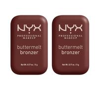 NYX Professional Makeup Buttermelt Bronzer Tonalità 08 Butta Than U Lunga Tenuta 12h No Transfer Look Abbronzato e Luminoso con Burro di Mango Karité e Mandorle - 2 Bronzer da 5g