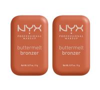 NYX Professional Makeup Buttermelt Bronzer Tonalità 2.5 Butta Ballin Lunga Tenuta 12h No Transfer Look Abbronzato e Luminoso con Burro di Mango Karité e Mandorle - 2 Bronzer da 5g