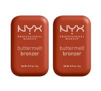 NYX Professional Makeup Buttermelt Bronzer Tonalità 7.5 Butta Match Lunga Tenuta 12h No Transfer Look Abbronzato e Luminoso con Burro di Mango Karité e Mandorle - 2 Bronzer da 5g