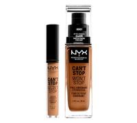 NYX Professional Makeup Can't Stop Won't Stop Correttore Tonalità 14 Golden Honey Liquido Multiuso 3,5ml + Fondotinta Tonalità 15.8 Honey Liquido Waterproof Lunga Tenuta 24h 30ml - Set da 2