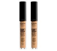 NYX Professional Makeup Correttore Can't Stop Won't Stop Tonalità 11 Beige Liquido Multiuso Lunga Tenuta 24h Waterproof Ultra Pigmentato Corregge Scolpisce e Illumina - 2 Correttori da 3,5ml