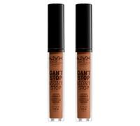 NYX Professional Makeup Correttore Can't Stop Won't Stop Tonalità 17 Cappuccino Liquido Multiuso Lunga Tenuta 24h Waterproof Ultra Pigmentato Corregge Scolpisce e Illumina - 2 Correttori da 3,5ml