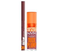 NYX Professional Makeup Duck Plump Gloss Lucidalabbra Colore 10 Lilac On Lock 7ml + Duck Plump Plumping Lip Liner Matita Labbra Colore 04 Fill Em' In Rimpolpante con Zenzero e Peperoncino - Set da 2