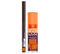 NYX Professional Makeup Duck Plump Gloss Lucidalabbra Colore 17 Pure Plump 7ml + Duck Plump Plumping Lip Liner Matita Labbra Colore 12 Double Dose Rimpolpante con Zenzero e Peperoncino - Set da 2