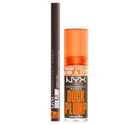NYX Professional Makeup Duck Plump Plumping Lip Liner Matita Labbra 12 Double Dose + Duck Plump Gloss Lucidalabbra 21 Onyx-Pected Rimpolpante Formula con Zenzero e Peperoncino 7ml - Set da 2